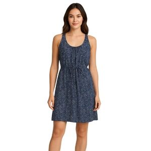 CONVERSE ONE STAR Women’s Blue Paisley‎ Sleeveless Dress Size L Waistband Tie